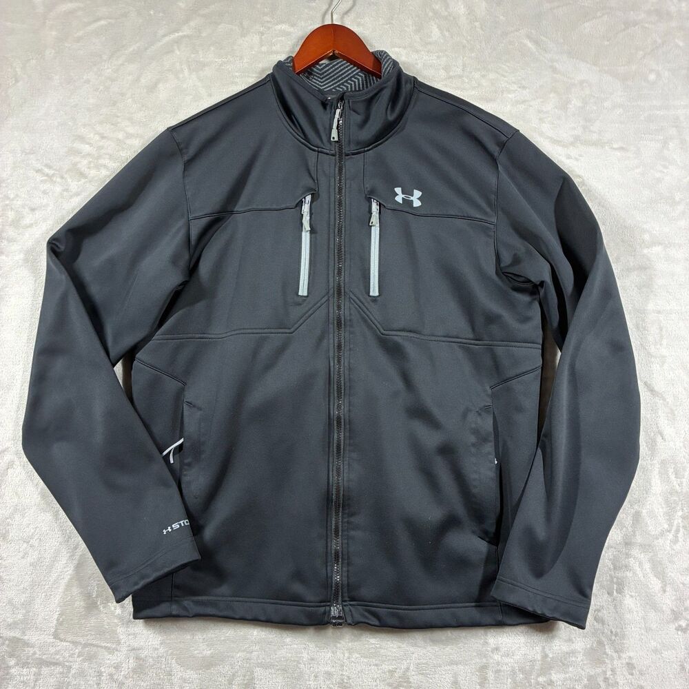 Under Armour ColdGear Infrared Softershell Jacket Men's XL Black MagZip *Flaw